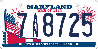 MD license plate 7AN8725