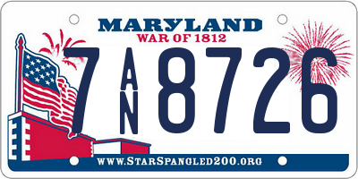 MD license plate 7AN8726