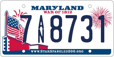 MD license plate 7AN8731