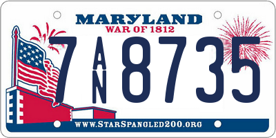 MD license plate 7AN8735