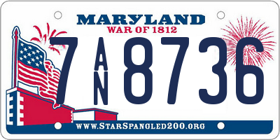 MD license plate 7AN8736