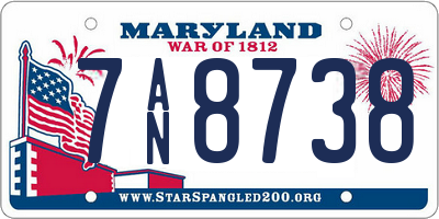 MD license plate 7AN8738