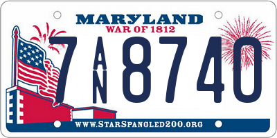 MD license plate 7AN8740