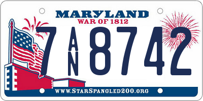 MD license plate 7AN8742