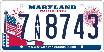 MD license plate 7AN8743