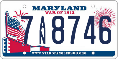 MD license plate 7AN8746
