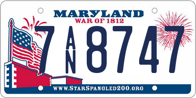 MD license plate 7AN8747