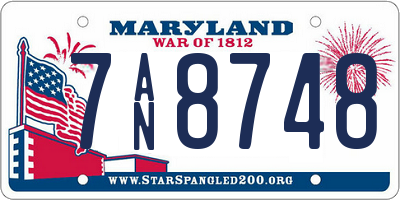 MD license plate 7AN8748