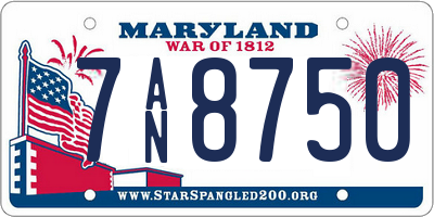 MD license plate 7AN8750