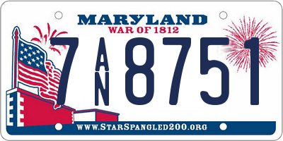 MD license plate 7AN8751