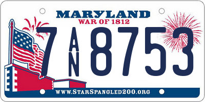 MD license plate 7AN8753