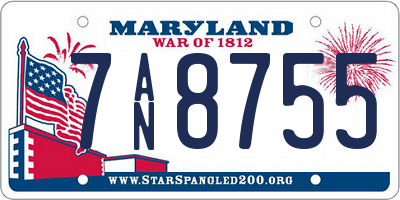 MD license plate 7AN8755