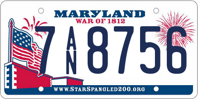 MD license plate 7AN8756