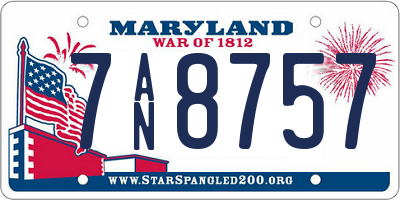 MD license plate 7AN8757