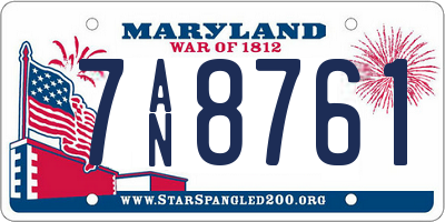 MD license plate 7AN8761