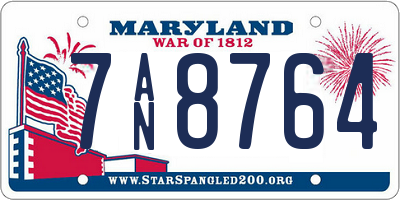 MD license plate 7AN8764