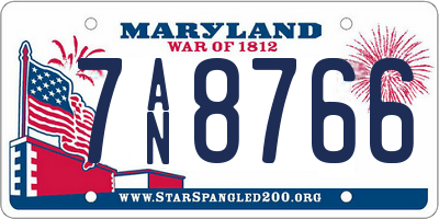MD license plate 7AN8766