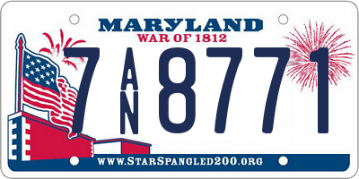 MD license plate 7AN8771