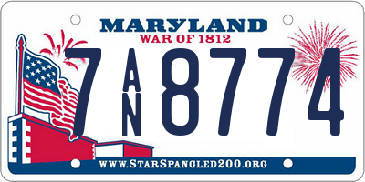 MD license plate 7AN8774