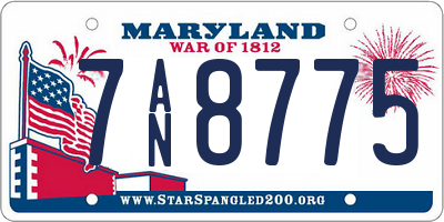 MD license plate 7AN8775