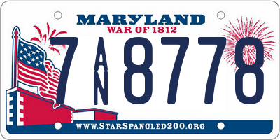 MD license plate 7AN8778