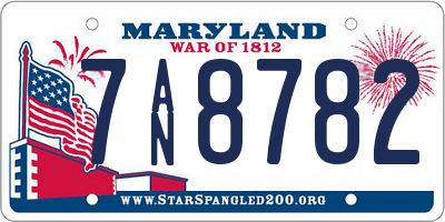 MD license plate 7AN8782
