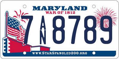MD license plate 7AN8789