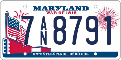 MD license plate 7AN8791