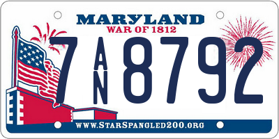 MD license plate 7AN8792
