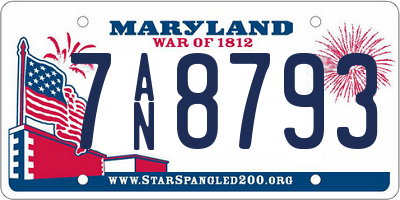 MD license plate 7AN8793