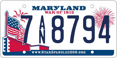 MD license plate 7AN8794