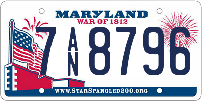 MD license plate 7AN8796