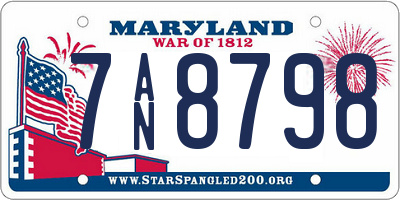 MD license plate 7AN8798