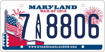 MD license plate 7AN8806