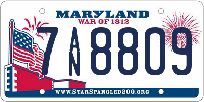 MD license plate 7AN8809