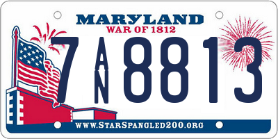 MD license plate 7AN8813