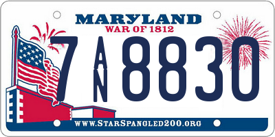 MD license plate 7AN8830