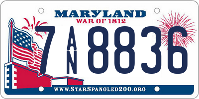MD license plate 7AN8836