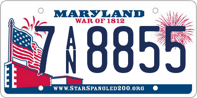 MD license plate 7AN8855