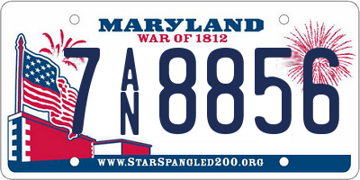 MD license plate 7AN8856