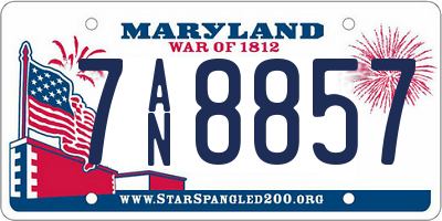 MD license plate 7AN8857