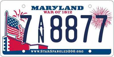 MD license plate 7AN8877
