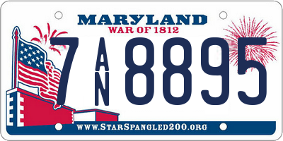 MD license plate 7AN8895