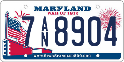 MD license plate 7AN8904