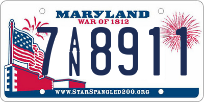 MD license plate 7AN8911