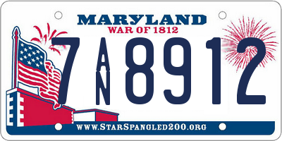 MD license plate 7AN8912