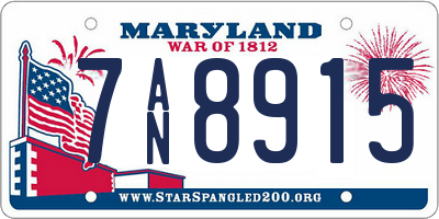MD license plate 7AN8915