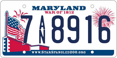 MD license plate 7AN8916