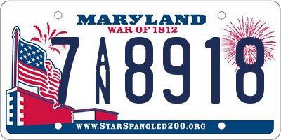 MD license plate 7AN8918