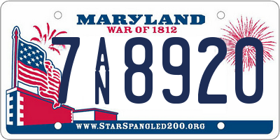MD license plate 7AN8920